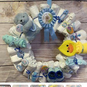 Customizable Baby Diaper Wreath